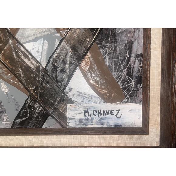 M. CHAVEZ Abstract Oil Painting Orig Latin Street Art - Picture 2 of 9